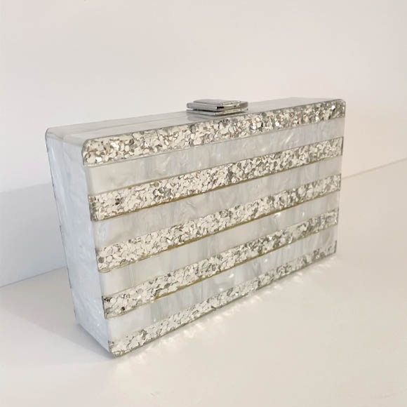 LUCITE GLITTER EVENING BAG NWT - Picture 6 of 13